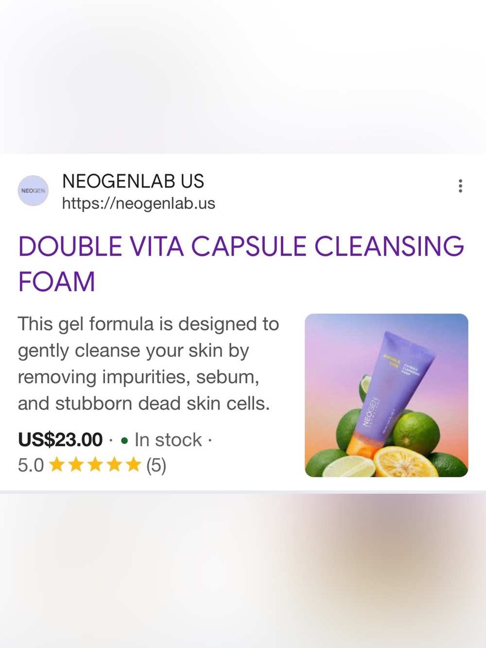 NEOGEN Double Vita Capsule Cleansing Foam — Purple